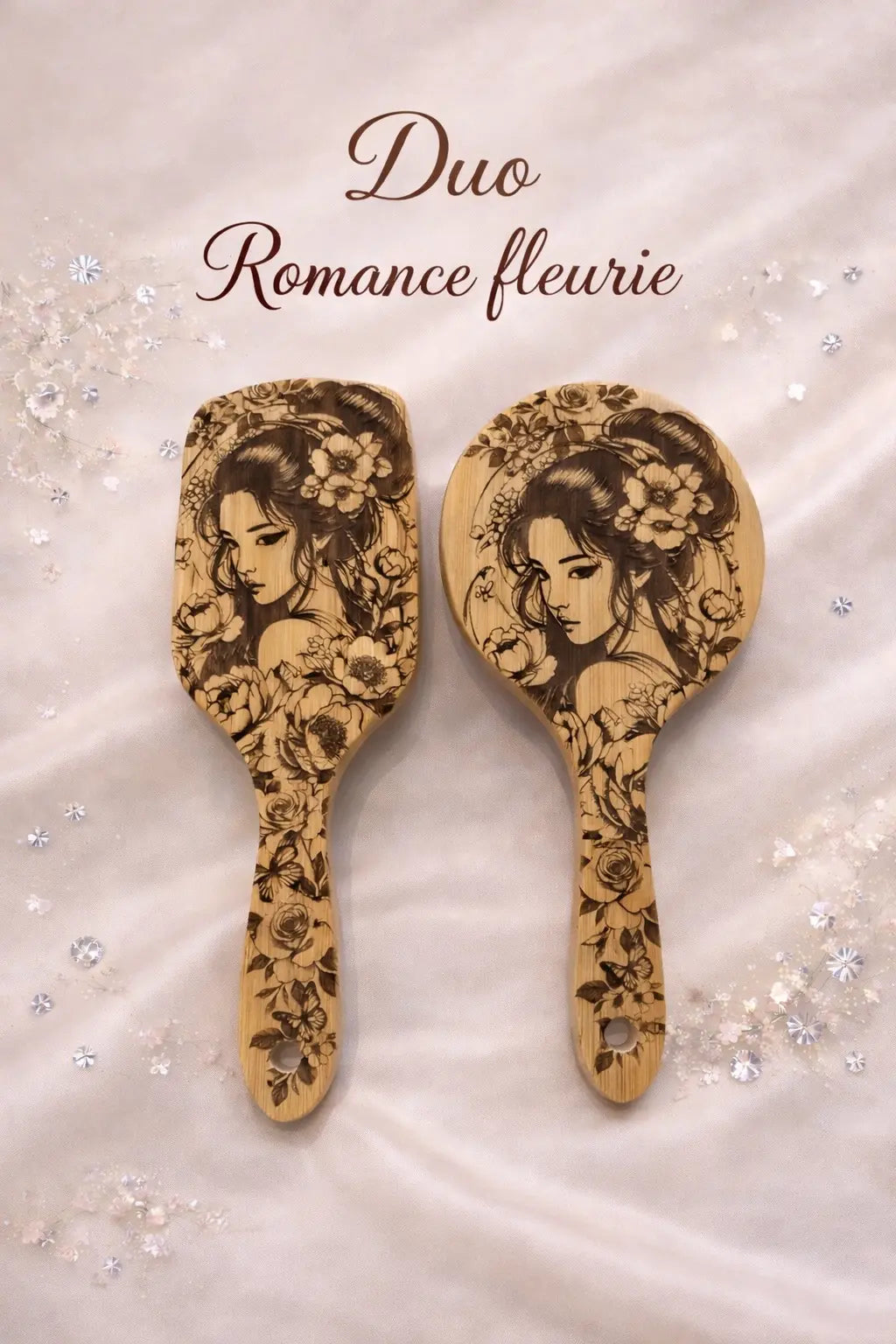 Duo Brosse/Miroir Romance Fleurie Lilylook