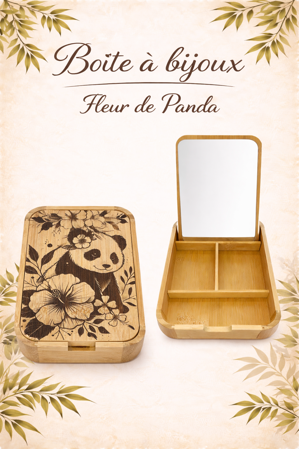 Boîte à bijoux Fleur de Panda